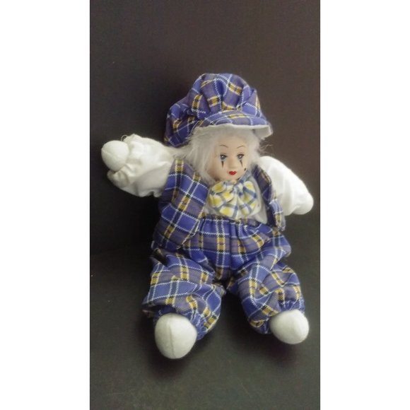 Vintage 6" Hard Plastic Face Mardi Gras Renaissance Clown Jester - Picture 8 of 10